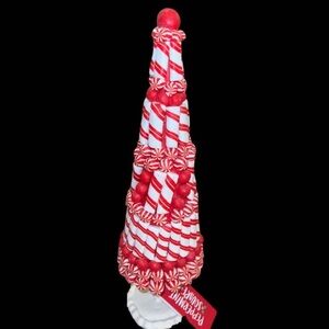 New! Peppermint square peppermint Christmas trees 16"